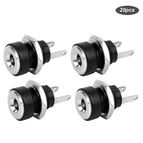20Pcs DC-022B Power Supply Female Jack Socket Thread W/Nut Copper Panel Tool - Picture 5 of 13