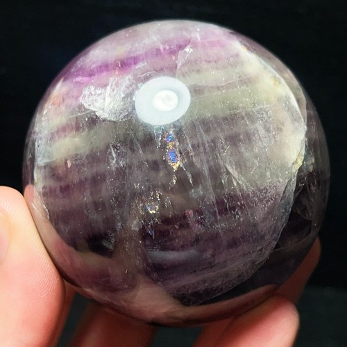 Natural Purple fluorite Sphere Ball Crystal Stone Healing Crystal Gift L6850 - Picture 1 of 11