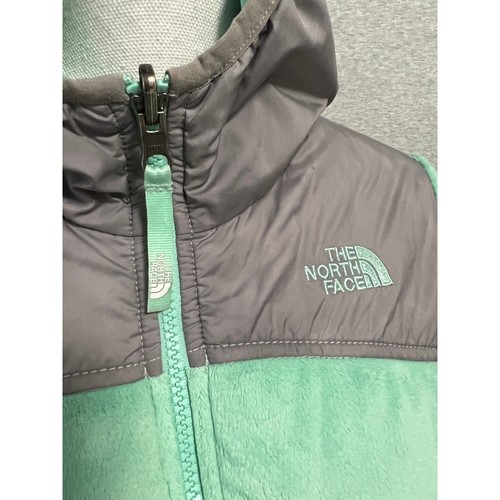 North Face Perseus Reversible Jacket Girls L Green Gray Hooded Reversible Fleece - Picture 5 of 18