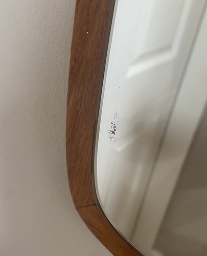 Vintage Mid-Century Danish Style Teak Wall Mirror Retro 70's Original W German - Picture 12 of 14