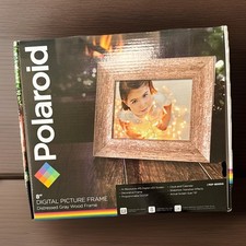 Polaroid 8  Digital Picture Frame - Distressed Gray Wood Frame NEW Open Box