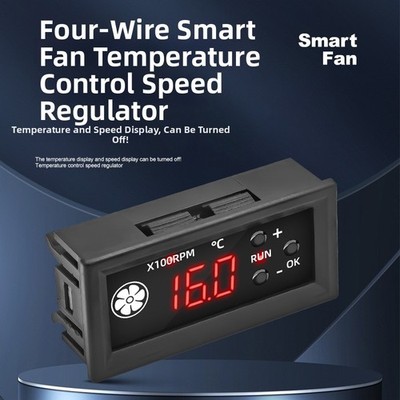 4 Draht Lüfterdrehzahlregler mit tempbasierter Automatisierung und 12 V DC Stromeingang