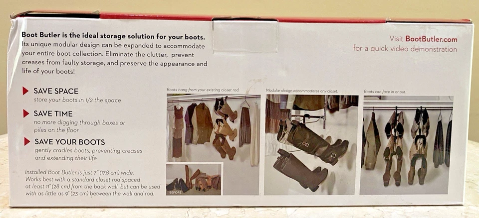 Boot Butler The Original Hanging Boot Rack & Boot Shaper Black/Chrome BRAND NEW! - Image 3 of 4