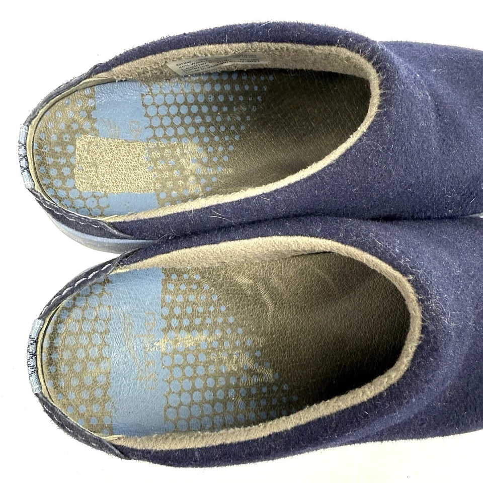 Tamancos femininos Dansko Lucie 38 azul escuro lã slip on mules sapatos confortáveis - Imagem 4 de 4