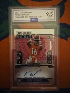 2024 Contenders Troy Franklin Rookie Ticket RPS Variation Auto Conference/75 SP