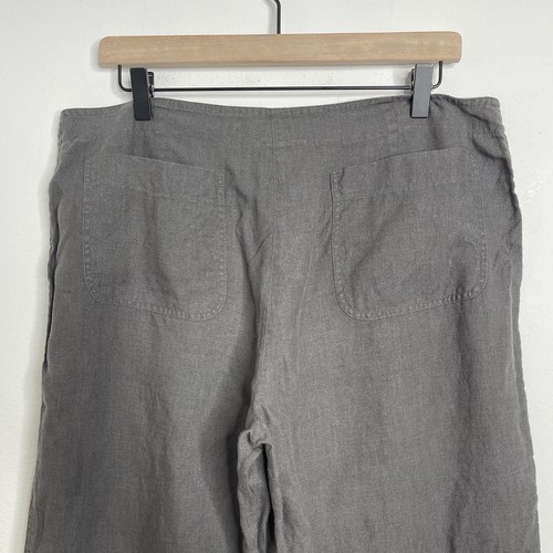 EILEEN FISHER Gray 100% Linen Wide Leg Cropped Pant Drawstring Size M Lagenlook - Bild 8 von 19