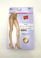 NEW Women  s Hanes Silky Ultra Sheer Nude Pantyhose 2 Pack Size XL; Control Top