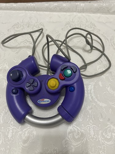 2001 Radica Gamester Nintendo Gamecube Controller Wheel Hybrid Purple Uncommon!