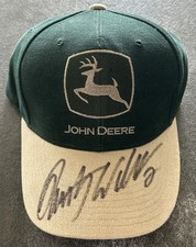 Vintage 90s John Deere CYRK Rusty Wallace Signed Snapback Hat Green Tan + Insert