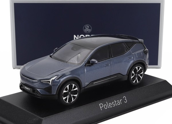 Norev 1/43 Polestar 3 2024 Blau Modellbau Statisches Modell Diecast-image