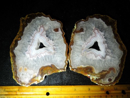 2 BUTTER FLY "AGUA NUEVA"  AGATE SLABS, 12.3 OZ. BOTH ARE 5"X4" X1/4", MEXICO