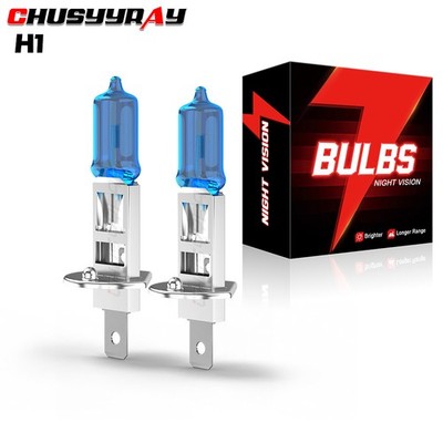 Pair H1 5000K Bright White 2000LM Halogen Headlight Bulb Kit High Low Beam DRL