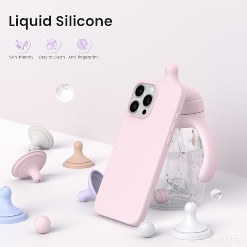 Kompatibel mit iPhone 16 Pro Max Hülle 6,9", Slim Flüssig Silikon 3 Kreide Pink - Bild 4 von 7