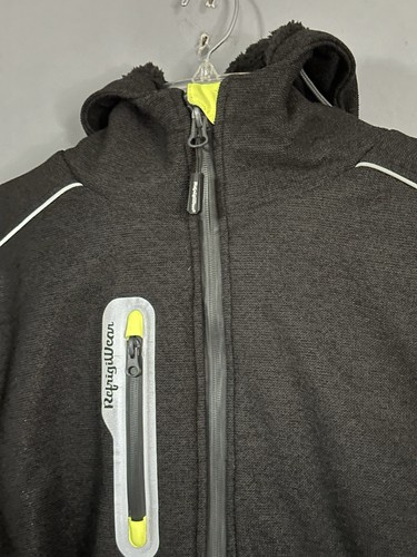 REFRIGIWEAR 8480R Charcoal Performance Flex Sweatshirt Jacket Coat Sz L EUC - Picture 3 of 14