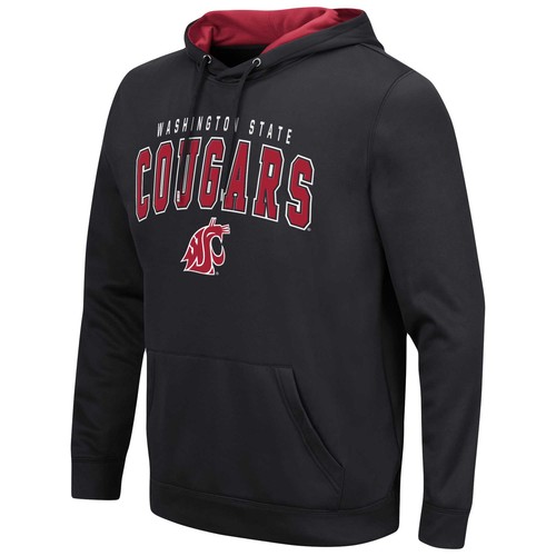 Men's Colosseum Black Washington State Cougars Resistance-Pullover Hoodie - Imagen 2 de 3