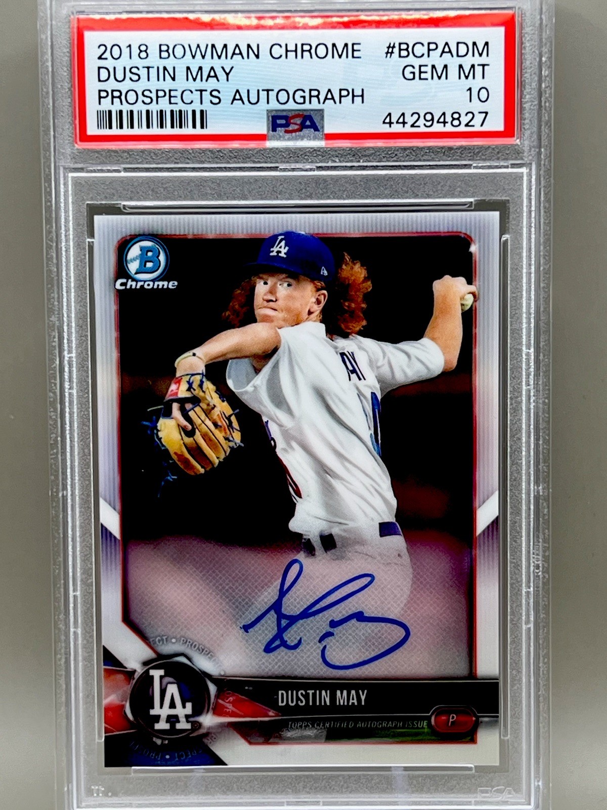 2018 BOWMAN CHROME PROSPECTS AUTOS #BCPADM DUSTIN MAY PSA 10 AUTO