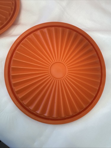 Tupperware Orange Servalier Canisters (2) 811-14 809-13 - Picture 10 of 12