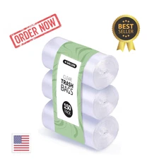 4 Gallon Trash Bags - 150 Small Mini Garbage Bags | 17" x 18" Clear Waste Basket