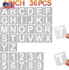 4 Inch Letter Stencils and Numbers, 36 Pcs Alphabet Art Craft Stencil, Reusable