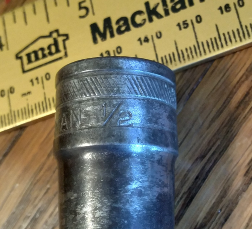 EARLY CRAFTSMAN SÉRIE C DOUILLE 1/2" ENTRAÎNEMENT 1/2" CARRÉ C-016 RARE - Photo 5/6