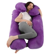 Pregnancy Pillows for Sleeping, 59 Inch U-Shaped Full Body Pillow, Maternity ...