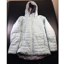 The North Face Girls XL 18 Mossbud Swirl Reversible Jacket Light Blue Fleece K7