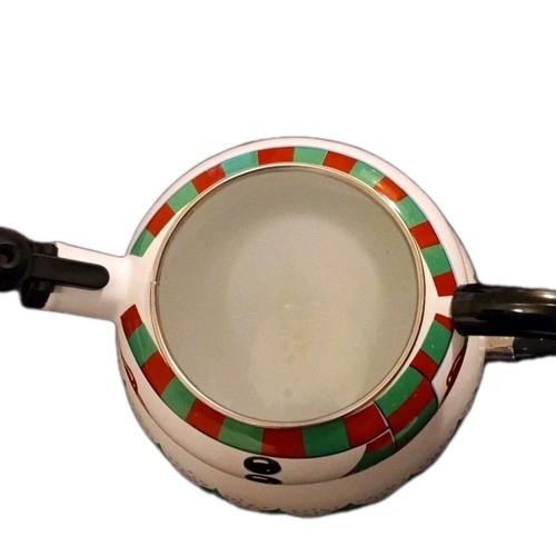 Bollitore tè pupazzo di neve porcellana fischio Roshco vintage 3 QT~ carino/bello! - Foto 6 di 11