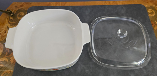 Vintage Corning Ware A-2-B WILDFLOWER 2 Quart Casserole Dish W/Pyrex Lid - Picture 3 of 4