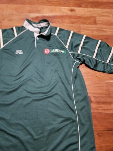 Jameson Irish Whiskey Rugby Jersey Mens Large Embroidered Polo Shirt Green - Picture 9 of 16