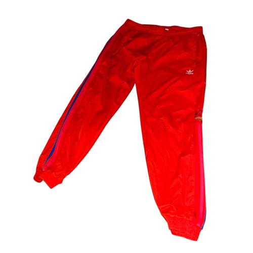 Adidas Vintage Rare Originals Nylon Pants Scally Trackies Red Large - Picture 5 of 10