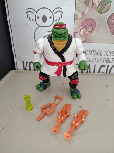 Vintage TMNT Ninja Turtles Figure Night Ninja Raph 1993 COMPLETE Auto Mutations