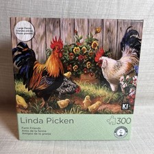 Farm Friends Chickens Linda Picken 300 pc Jigsaw Puzzle 24" X 18" Karmin