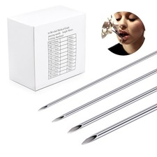 50PCS Mixed Body Piercing Needles, 12G 14G 16G 18G 20G Disposable Sterile Sta...