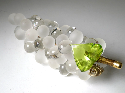 Bunch of Clear White Grapes Glass Metal Wires Party Table Decor Murano Style - Picture 5 of 8