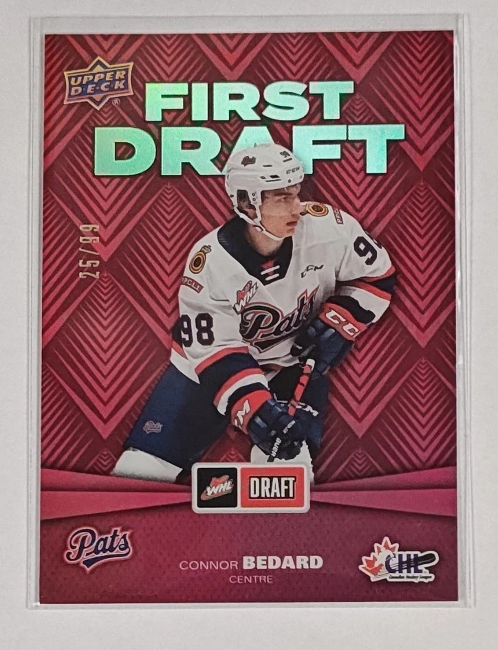 2021-22 Upper Dech CHL First Draft Connor Bedard Red /99 #FD-1 - Image 2 of 3