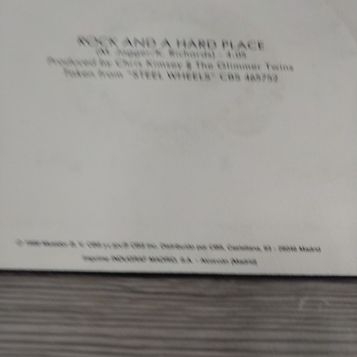 The Rolling Stones Rock and a Hard Place Promo 7" Spain CBS 1989 ARIC2309 PS - Imagen 3 de 5