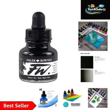 FW Acrylic Ink 29.5 ml - Black India, Water-Resistant Pigment Ink for Artists