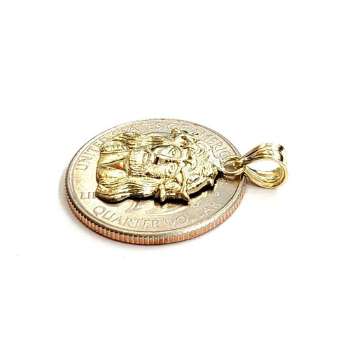 10k yellow gold Tiny Jesus face head pendant charm fine religious jewelry 1.2g - Picture 6 of 12