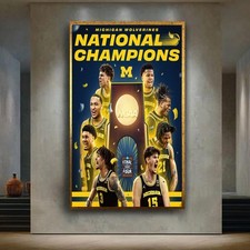 Michigan Wolverines Historic 2026 NCAA Champions Basketball Poster