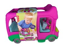 Fisher-Price Barney's World Adventure Bus Toy Purple Green for Ages 3-7