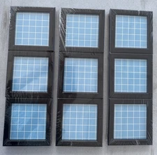 Harbortown 9 PK 4"x4" Soft Linear Profile Mini Picture Frames matte black