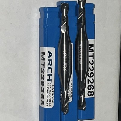 3 New 7/32  ARCH Square Double End 2 Flute Solid Carbide End Mill