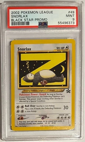 2002 Pokemon League Snorlax #49 Wizards Black Star Promo PSA 9