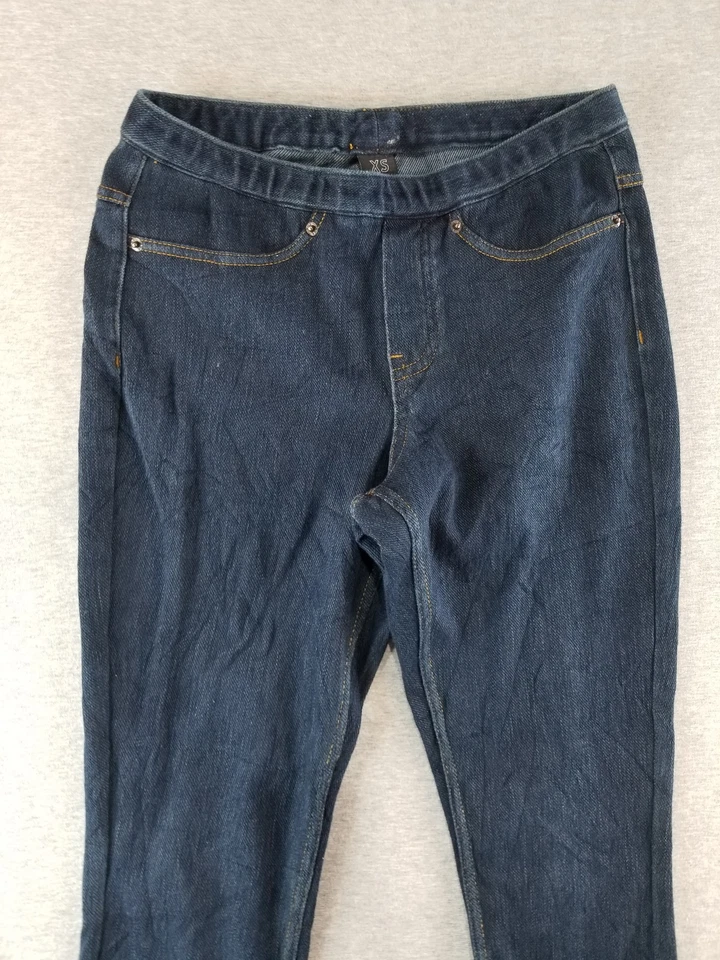 Hue Jeans Womens Sz XS Pull On Stretch Waist Comfy Dark Wash Normcore Grannycore - Image 2 of 4