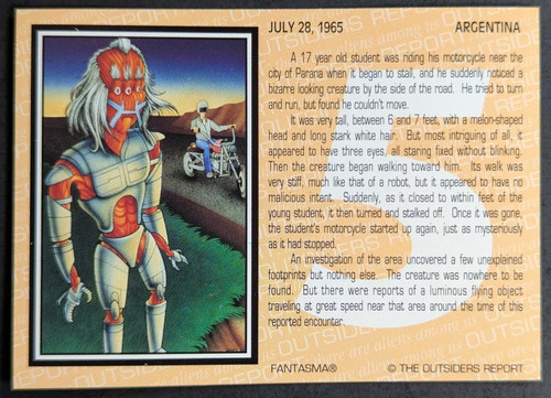 Argentina 7/28/65 Alien Sightings Hologram 1991 Card #5 (NM) RAREW SSP - Picture 2 of 2
