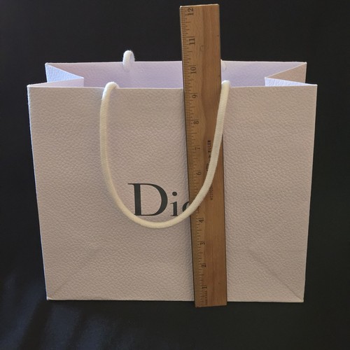 Dior LEERE Geschenktasche weiß Medium Kieselstein strukturiert 101/2"x9"x41/2" mit Seilgriffen - Bild 7 von 11