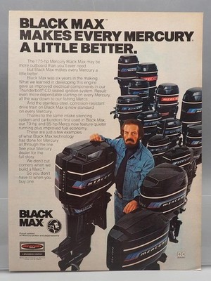 Magazine Ad Print Design Advertising Black Max Boat Outboard Motors