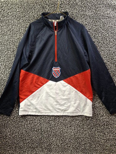 Vintage K-Swiss Men’s Pullover 1/2 Zip Large Colorblock Y2K Grunge - Picture 1 of 6