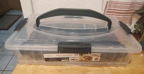 Contenedor de almacenamiento de alimentos Mainstays para pasteles y cupcakes con bandeja para magdalenas/cupcakes - Imagen 1 de 11