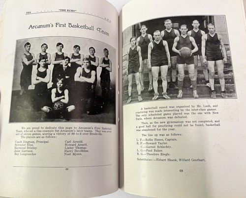 VINTAGE 1924 ARCANUM OHIO ECHO YEARBOOK BOOKLET w/PHOTOS ADVERTISEMENTS FOOTBALL - Picture 13 of 16